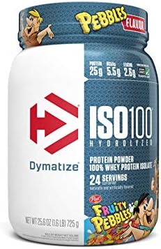 Dymatize ISO100 Hydrolyzed 100 Whey Protein Isolate Fruity Pebbles (1.6 Lbs. / 24 Servings) Dymatize