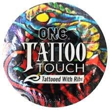 ONE Tattoo Touch with Silver Lunamax Pocket Case, Textured with Ribs Premium Latex Condoms-24 Count One