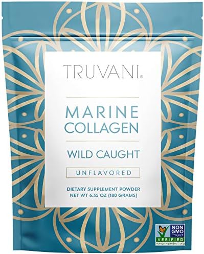 TRUVANI - Wild Caught Hydrolyzed Marine Collagen Protein Powder | Collagen Protein Supplement with Type 1,2 & 3 | Anti-Skin Aging | Non-GMO | Gluten Free Fish Collagen | 6.35 OZ Truvani