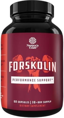 100% Forskolin Supplement-Pure Forskolin Extract Supplement with Potent Coleus Forskohlii 500 mg per serving for Enhanced Energy for Adults-Plant-Based Energy Supplements for Women and Men-60 Capsules Natures Craft