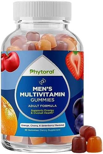 Phytoral Natural Multivitamin for Men Gummies with Zinc - Men’s Multivitamin Gummy with Vitamin D C A & Biotin - Mens Multivitamins Gummies Vitamin B6 & B12 for Full Mens Health Supplement Phytoral