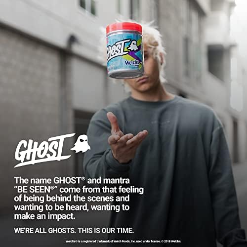 GHOST Amino: Essential Amino Acid Supplement, Blue Raspberry - 40 Servings - Intra-Workout Powder for Hydration & Recovery 4.5g BCAA & 5.5g EAA - Soy & Gluten-Free, Vegan Ghost