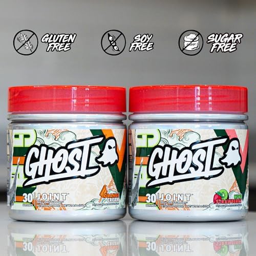 GHOST Joint Supplement, Kiwi Strawberry (30 Servings) - Daily Joint Maintenance Supplement for Men & Women - Glucosamine HCL, Chondroitin Sulfate & Curcumin - Cartilage, Bones & Joint Support Ghost