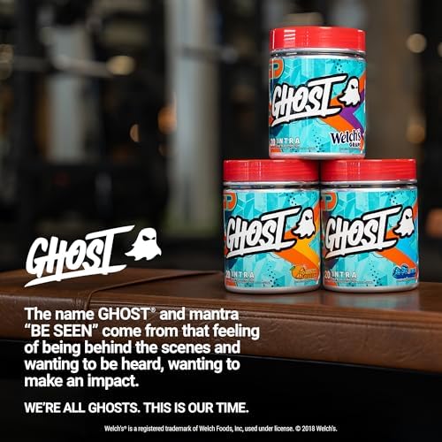 GHOST Intra Workout Powder, Welch's Grape - BCAAs &, EAAs, Nootropics & Hydration - Essential & Branch Chain Amino Acids Supports Muscle Recovery & Focus - Pre, Intra & Post Workout Powders Ghost