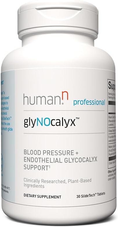 humanN glyNOcalyx Tablets - Endothelial Glycocalyx, Circulation & Nitric Oxide Support – Black Garlic, Grape Seed Extract, Fucoidan-Polyphenol Complex – 30 Count humanN