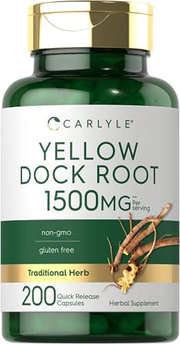 Carlyle Yellow Dock Root Capsules 1500mg | 200 Count | Non-GMO, Gluten Free | High Potency Formula | Traditional Herb Carlyle