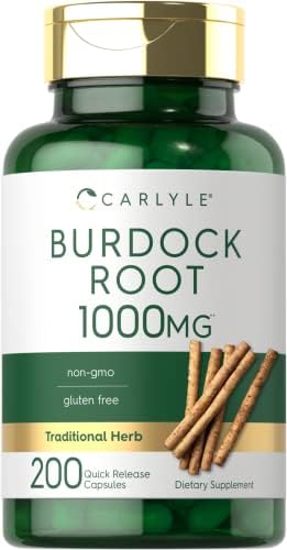 Carlyle Burdock Root | 1000 mg | 200 Capsules | Non-GMO and Gluten Free Formula | Traditional Herb Supplement | Arctium Lappa Extract Carlyle