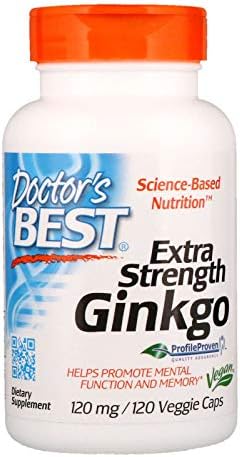 Doctor's Best, (Pack of 2) Extra Strength Ginkgo, 120 mg, 120 Veggie Caps Doctor's Best