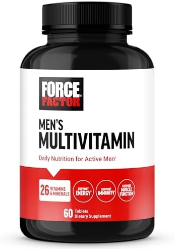 Force Factor Men’s Multivitamin 50 Plus, Multivitamin for Men with 26 Vitamins and Minerals, and Phytonutrients to Support Energy, Immunity, and Muscle Function, 60 Tablets Force Factor