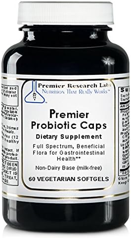 Premier Probiotic Caps, 60 Softgels - Full Spectrum, Beneficial Flora for Gastrointestinal; Health Non-Dairy Base (Milk-Free) Premier Research Labs