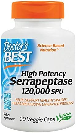 Doctor's Best, (3 Pack) High Potency Serrapeptase, 120,000 SPU, 90 Veggie Caps Doctor's Best