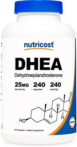 Nutricost DHEA 25mg, 120 Capsules - Gluten Free, Soy Free, Non-GMO, Supplement Nutricost