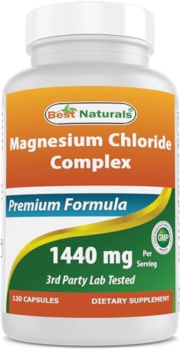 Best Naturals Magnesium Chloride (Cloruro De Magnesio) Complex 1440 mg per Serving - 120 Capsules Best Naturals