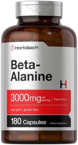 Horbäach Beta Alanine Capsules | 3000mg | 180 Count | Non-GMO, Gluten Free Supplement Horbäach