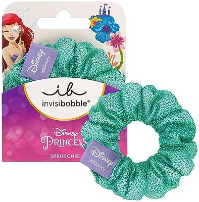 Invisibobble KIDS Disney Ariel Scrunchie - Green Glitter - Set of 1 | Exclusive Kids Scrunchies | Exclusive Kids Scrunchies Invisibobble