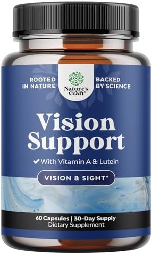 Complete Eye Health Supplement for Adults - Lutein 20mg Per Serving Eye Vitamins for Vision Dry Eyes Pressure and Blue Light Protection - Eye Supplement for Adults with Beta Carotene for Eyes Natures Craft