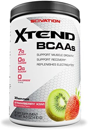 Scivation Xtend BCAA Powder, Branched Chain Amino Acids, BCAAs, Strawberry Kiwi, 30 Servings Scivation