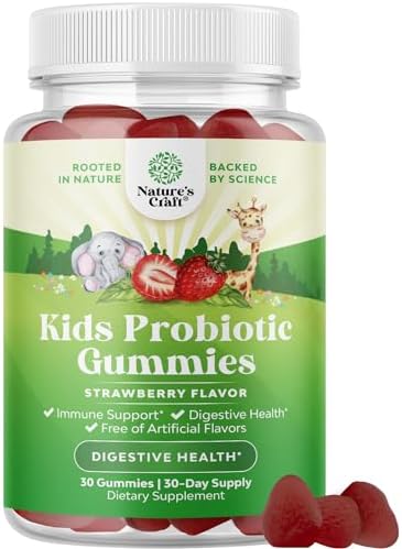 Immune Booster Kids Probiotic Gummies - Bacillus Subtilis Probiotic for Kids Upset Stomach Body Cleanse Immune Boost and Colon Detox - Constipation Relief and Digestive Health Kids Vitamins Gummy Natures Craft