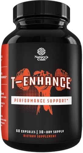 Testosterone Supplement for Men with Tongkat Ali and Horny Goat Weed - Testosterone Booster for Men Energy Muscles and Drive with Invigorating Herbal Maca Root (1 Month Supply) Natures Craft