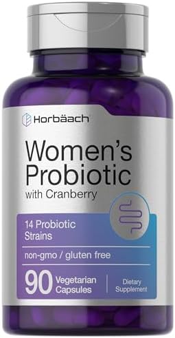 Horbaach Probiotic for Women with Cranberry | 90 Capsules | 14 Probiotic Strains | Non-GMO, Gluten Free Supplement Horbäach