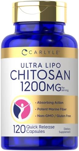 Carlyle Chitosan Supplement 1200mg | 120 Quick Release Capsules | Non-GMO, Gluten Free | Ultra Lipo Carlyle