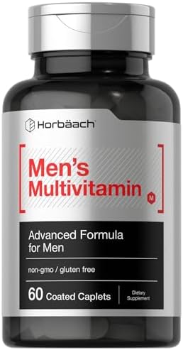 Horbäach Mens Multivitamin | 60 Caplets | Advanced Formula | with Vitamin C, D, Magnesium, Minerals & More | Non-GMO & Gluten Free Supplement Horbäach