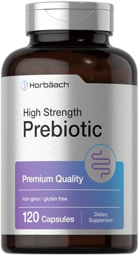 Horbäach Prebiotic for Men and Women | 120 Powder Pills | High Strength & Premium Quality Supplement | Non-GMO & Gluten Free Quick Release Capsules Horbäach