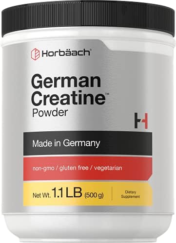 Horbäach German Creatine Powder 500g | Made in Germany with Creapure | Vegetarian, Non-GMO, and Gluten Free Dietary Supplement Horbäach