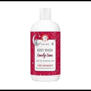 First Aid Beauty FAB Pure Skin Body Wash Candy Cane Holiday Collection Deep Cleansing, Limited Edition 16 Fl oz, First Aid Beauty