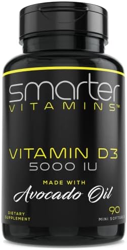 Smarter Vitamin D3 5000 IU in Avocado Oil 125mcg - 90 Mini Softgels SmarterVitamins