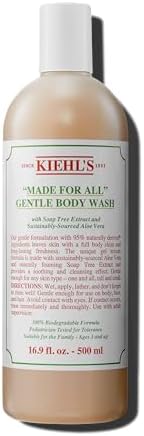 Kiehl's Made for All Gentle Body Cleanser, Shower Gel for Body & Hair, with Aloe Vera & Soap Tree Extract, Suitable for Family, All Skin Types, Dermatologist-tested, Pediatrician-tested - 16.9 fl oz Kiehl's