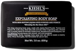 Kiehl's Grooming Solutions Exfoliating Body Bar Soap, Men's Body Wash Cleanses Dirt & Oil, with Pumice, Jojoba Seed Powder & Pracaxi Oil, for Soft & Smooth Skin, Woodsy Aromatic Blend - 7 oz Kiehl's