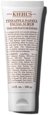 Kiehl's Pineapple Papaya Facial Scrub, Exfoliating Face Cleanser for All Skin Types, Removes Dead Skin for Softer & Smoother Skin, with Luffa Cylindrica Fruit & Apricot Seed Powder - 3.4 fl oz Kiehl's