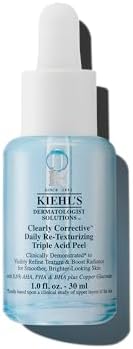 Kiehl's Clearly Corrective Daily Re-Texturizing Triple Acid Peel Serum, Gentle Exfoliating Facial Peel, Smoothes Texture, Primes Skin, with Salicylic Acid, Glycolic Acid, Lactic Acid - 1 fl oz Kiehl's