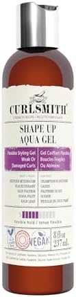 CURLSMITH – Shape Up Aqua Gel, Lightweight Styling Gel with Proteins for Damaged Hair (8 fl oz) Curlsmith