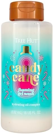 Tree Hut Candy Cane Moisturizing Foaming Gel Wash | Cleanse & Soothe Skin Without Stripping Moisture | Made with our Hydrating Oil Complex | Limited Edition Holiday | 18 fl oz. Tree Hut