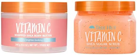 Tree Hut Vitamin C Shea Sugar Scrub And Body Lotion Set! Formulated With Certified Shea Butter, Vitamin C and Alpha Hydroxy Acid! That Leaves Skin Feeling Soft & Smooth! (Vitamin C Set),2 Piece Set Tree Hut