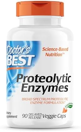 Doctors Best Proteolytic Enzymes, Broad Spectrum Proteolytic Enzyme Formulation, Non-GMO, Vegetarian 90 Delayed Release Veggie Caps Doctor's Best