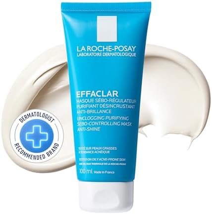 La Roche-Posay Effaclar Clarifying Clay Face Mask for Oily Skin, Unclogs Pores and Controls Shine Without Over-Drying, Packaging May Vary La Roche-Posay