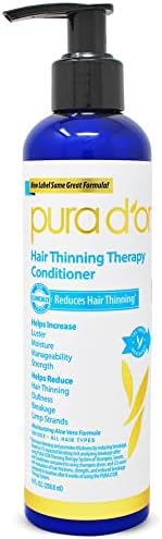 PURA D'OR 8 Oz Hair Thinning Therapy Biotin Conditioner, CLINICALLY TESTED Effective Results, Low Lather Deep Moisturizing Herbal DHT Blocker Hair Thickening Products For Women & Men, Color Safe Pura D'Or