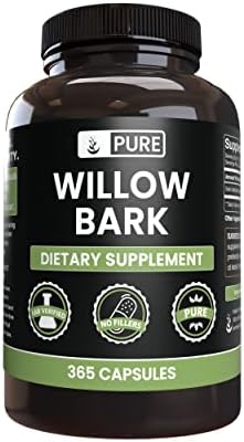 PURE ORIGINAL INGREDIENTS Willow Bark Extract (365 Capsules) No Magnesium Or Rice Fillers, Always Pure, Lab Verified Pure Original Ingredients