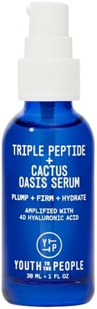 Youth To The People Triple Peptide + Oasis Face Serum (1 fl oz), Hydrates + Plumps Dry Skin, Hyaluronic Acid + Peptides, Fragrance-free, Vegan Youth To The People