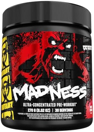 Mutant Madness | Pre Workout Powder Supplement Performance and Pump Blend Includes L-Citrulline, Beta-Alanine, Taurine, L-Tyrosine | 30 Serving | Blue Raspberry Mutant