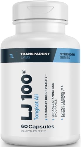 Transparent Labs LJ100 - Eurycoma Longifolia Tongkat Ali Extract 100mg Capsules for Lean Body Mass, Strength, and Performance Enhancement - 60 Count Transparent Labs