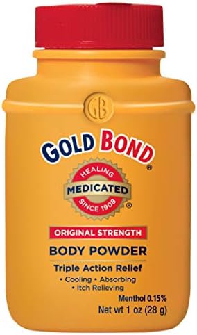 GOLD BOND Talc-Free Medicated Original Strength Body Powder Travel Size, 1 Oz (4 Pack) Gold Bond