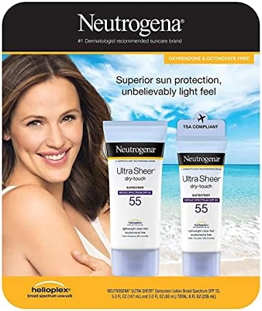 Neutrogena Ultra Sheer Spf 55 Sunscreen Light Weight Clean Feel 5.0 Fl Oz +3.0 Fl Oz Net Wt 8 Fl Oz,, () Neutrogena