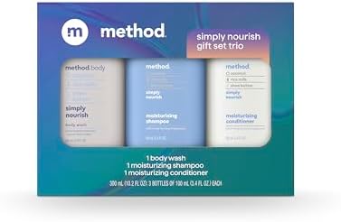 Method Body Wash and Hair Care Gift Set, Simply Nourish, 3.4 oz Travel Size Bottles Method