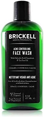 Brickell Men's Acne Face Wash for Men, Natural and Organic Men's Acne Face Wash to Cleanse Skin and Eliminate Acne, Clears Breakouts, 2% Salicylic Acid, 6 Ounces Brickell Men's Products