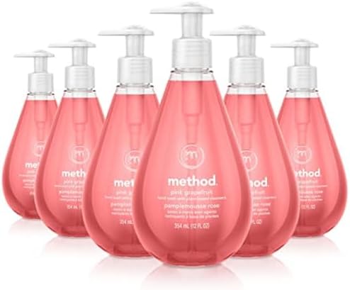 Method Gel Hand Soap, Pink Grapefruit, Biodegradable Formula, 12 Fl Oz (Pack of 6) Method