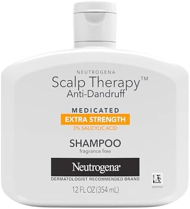 Neutrogena Scalp Therapy Anti-Dandruff Shampoo Extra Strength, with 3% salicylic acid, Fragrance Free, 12 fl oz Neutrogena